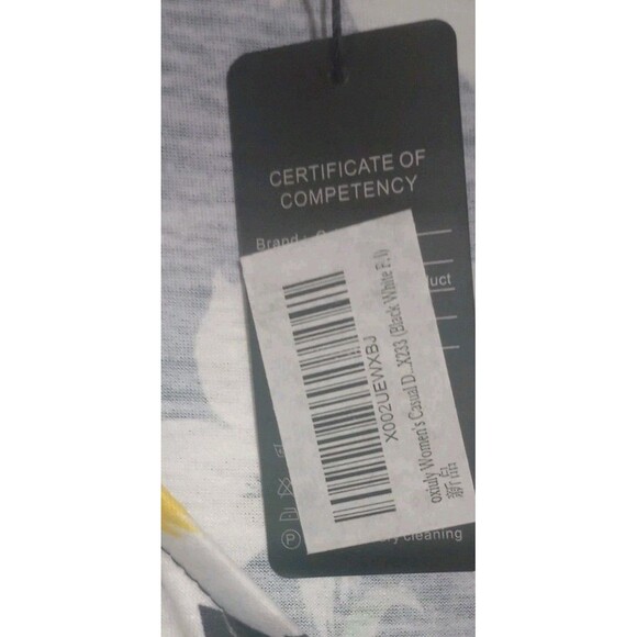 Oxiuly Fashion Dress Faux Wrap Flare Swing Short Cap Sleeves Floral Size Large - Picture 7 of 7